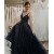 A-Line Spaghetti Straps Long Black Prom Dresses Formal Evening Gowns 601928