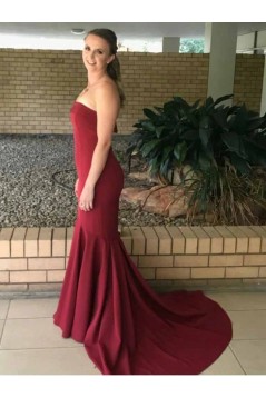 Mermaid Strapless Long Prom Dresses Formal Evening Gowns 601946