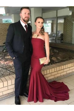 Mermaid Strapless Long Prom Dresses Formal Evening Gowns 601946