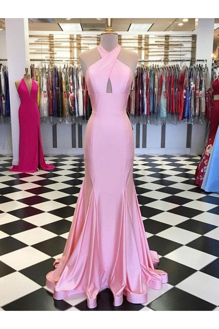 Mermaid Long Pink Prom Dresses Formal Evening Gowns 601958