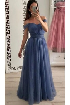 A-Line Off-the-Shoulder Long Prom Dresses Formal Evening Gowns 601965
