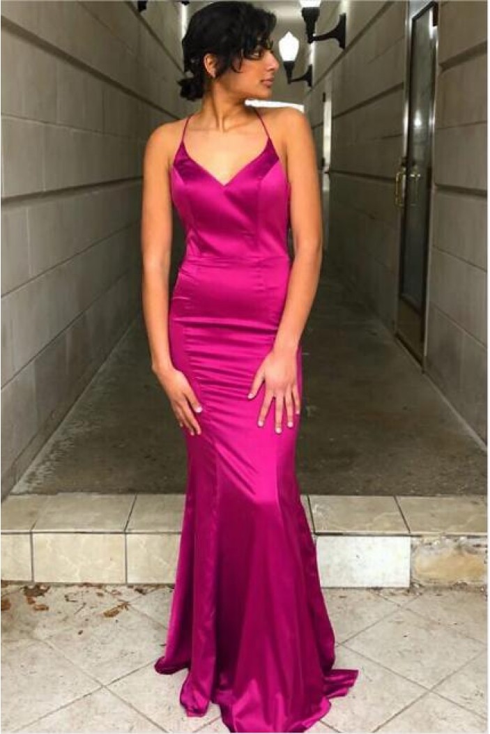 Mermaid V-Neck Long Prom Dresses Formal Evening Gowns 601990