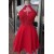 Short Red Beaded Lace Prom Dress Homecoming Dresses Graduation Party Dresses 701029