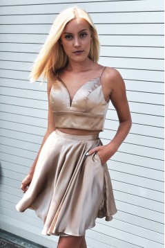 Short Red Two Pieces Prom Dress Homecoming Dresses Graduation Party Dresses 701057