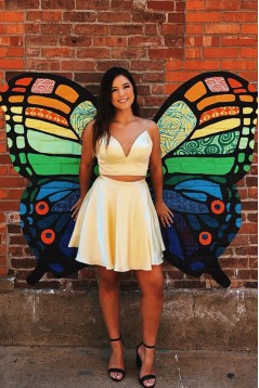 Short Red Two Pieces Prom Dress Homecoming Dresses Graduation Party Dresses 701057