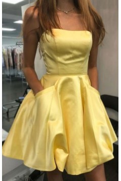 Short Yellow Prom Dress Homecoming Graduation Cocktail Dresses 701104