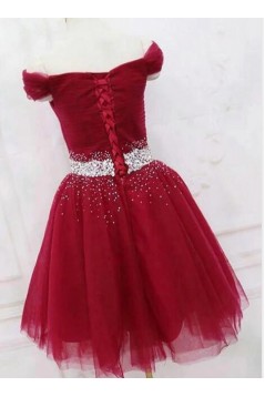 A-Line Beaded Short Prom Dress Homecoming Graduation Cocktail Dresses 701165