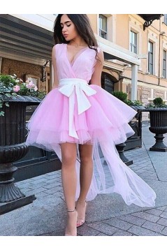 High Low Pink Prom Dress Homecoming Graduation Cocktail Dresses 701214