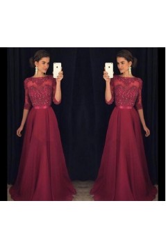 A-Line Lace 3/4 Length Sleeves Mother of the Bride Dresses 702004