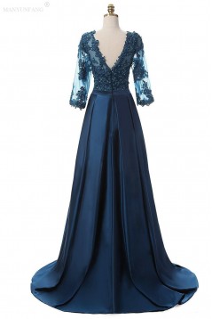 A-Line Beaded Lace Mother of the Bride Dresses 702051