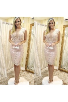 Short Beaded Lace Mother of the Bride Dresses 702078