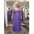 Elegant Long Purple Chiffon and Lace Mother of the Bride Dresses with Sleeves 702095