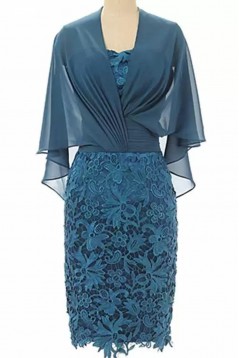 Elegant Short Lace and Chiffon Mother of the Bride Dresses 702097