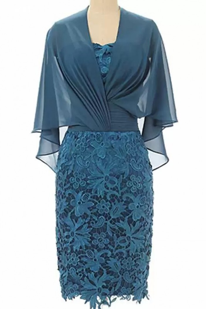 Elegant Short Lace and Chiffon Mother of the Bride Dresses 702097