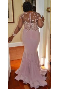 Elegant Mermaid Mother of the Bride Dresses with Sleeves 702102