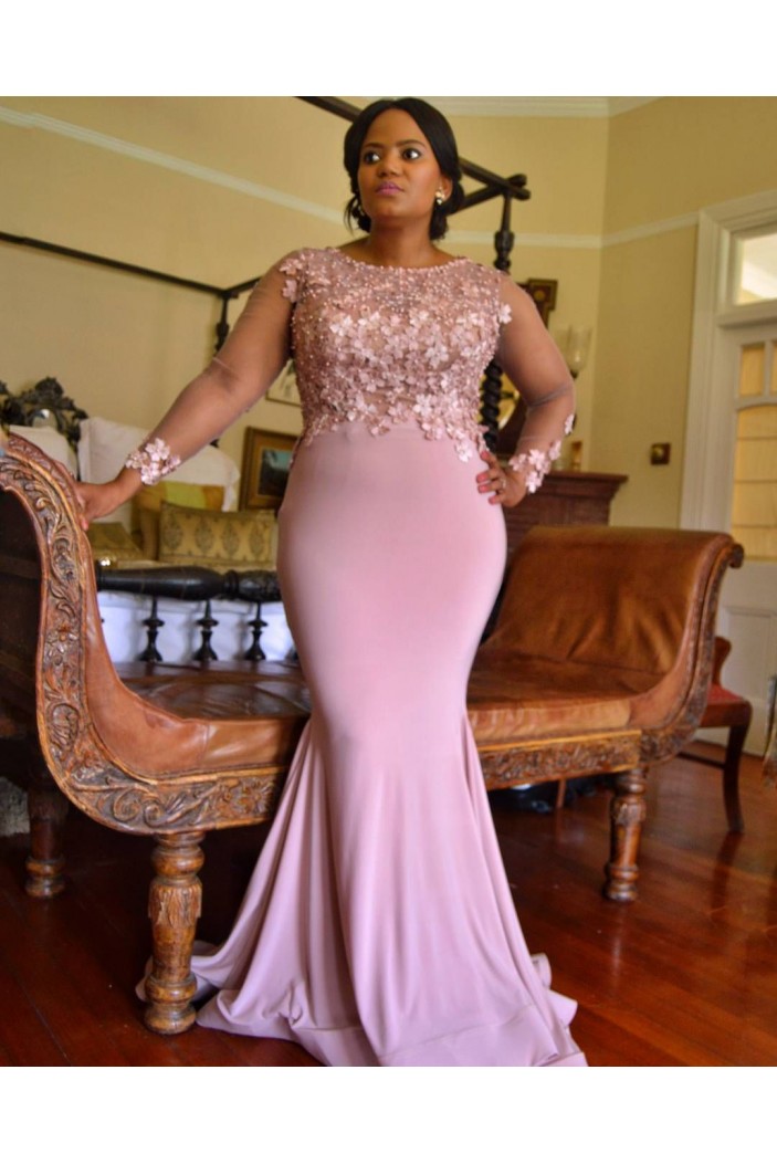 Elegant Mermaid Mother of the Bride Dresses with Sleeves 702102