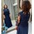 Elegant A-Line Navy Blue Lace Mother of the Bride Dresses with Sleeves 702107