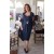 Short Navy Blue Lace and Chiffon Mother of the Bride Dresses with Sleeves 702119