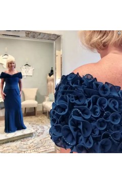 Long Off the Shoulder Chiffon Mermaid Mother of the Bride Dresses 702121