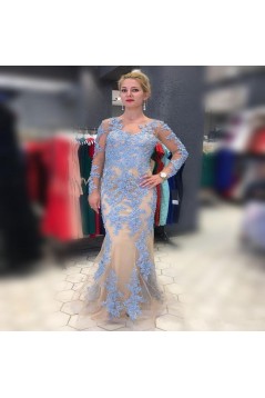 Mermaid Lace Mother of the Bride Dresses with Long Sleeves 702124