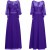 Elegant Long Purple Chiffon and Lace Mother of the Bride Dresses with Sleeves 702130