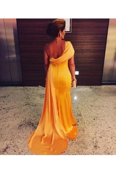 Mermaid One Shoulder Long Mother of the Bride Dresses 702131