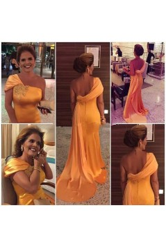 Mermaid One Shoulder Long Mother of the Bride Dresses 702131
