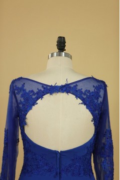 Mermaid Royal Blue Lace Long Mother of the Bride Dresses 702137