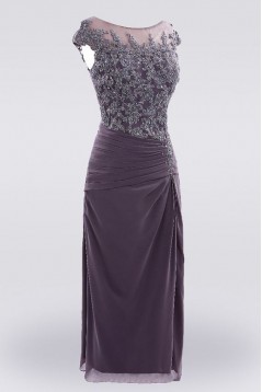 Short Chiffon and Lace Appliques Knee Length Mother of the Bride Dresses 702149