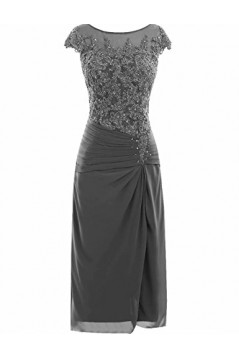 Short Chiffon and Lace Appliques Knee Length Mother of the Bride Dresses 702149