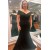 Long Black Mermaid Off the Shoulder Mother of the Bride Dresses 702152