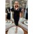 Short Black V Neck Sparkle Mother of the Bride Dresses 702175