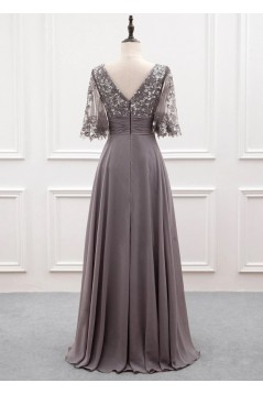 A-Line Chiffon and Lace Long Mother of the Bride Dresses 702179
