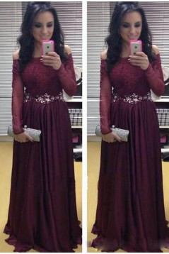 A-Line Beaded Lace Long Sleeves Mother of the Bride Dresses 702192