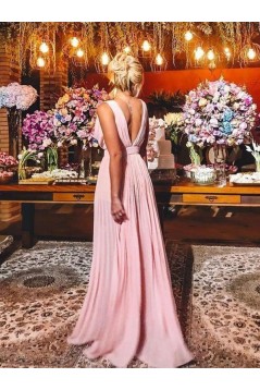 A-Line V Neck Long Mother of the Bride Dresses 702195