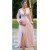 Elegant Pink Chiffon Long Sleeves V-Neck Mother of the Bride Dresses 702203