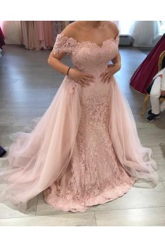 Mermaid Off the Shoulder Lace and Tulle Mother of the Bride Dresses 702212