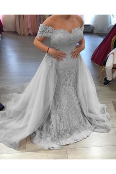 Mermaid Off the Shoulder Lace and Tulle Mother of the Bride Dresses 702212