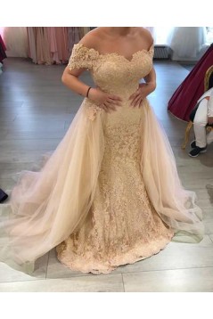 Mermaid Off the Shoulder Lace and Tulle Mother of the Bride Dresses 702212