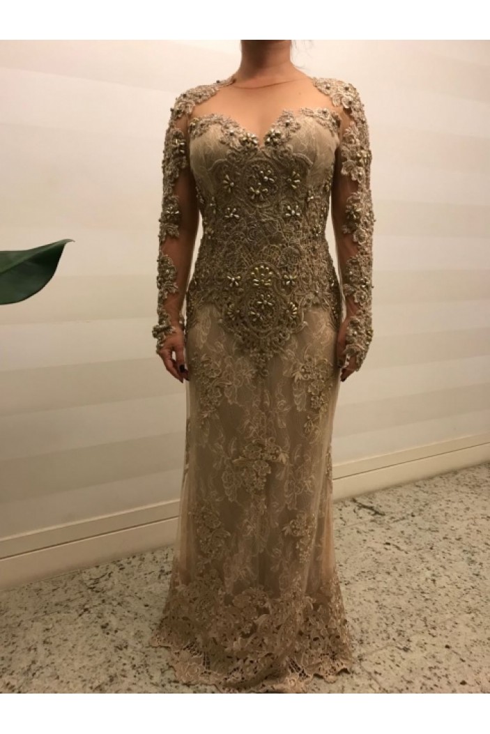 Elegant Lace Long Sleeves Mother of the Bride Dresses 702216