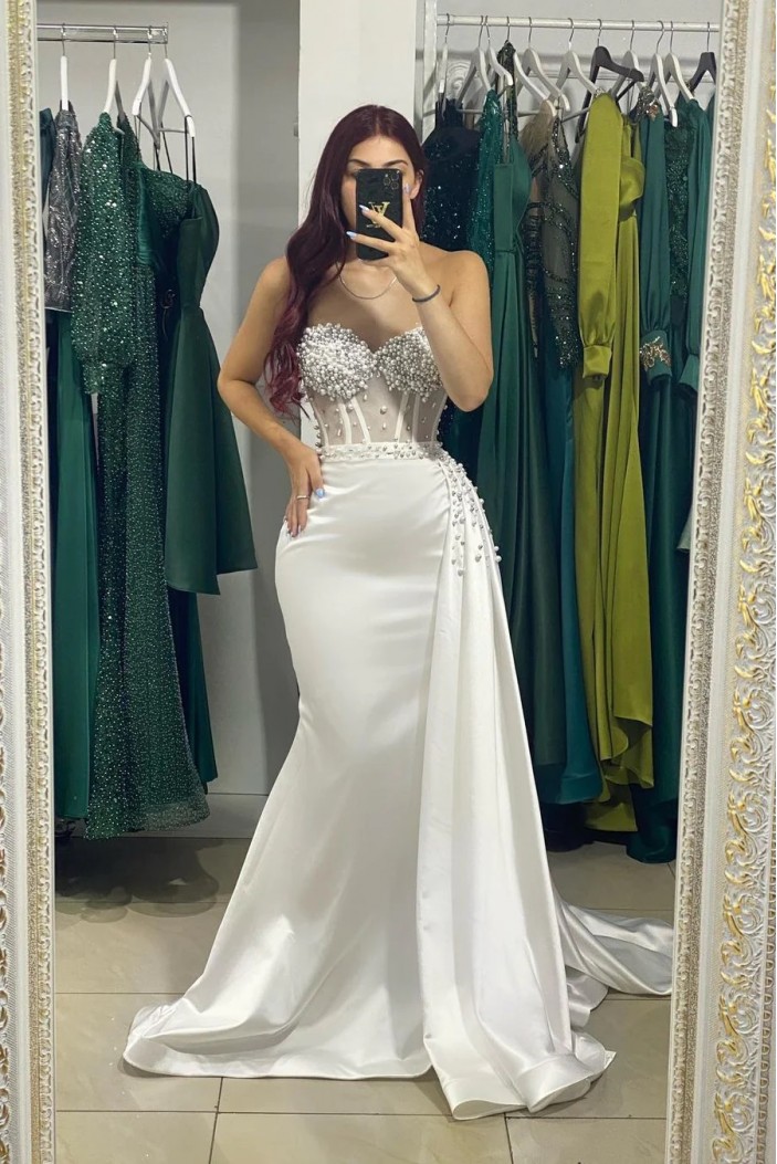 Long Mermaid Sweetheart Beaded Prom Dresses 801011