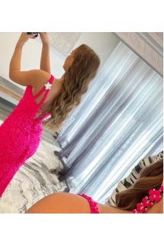 Long Black One Shoulder Sequin Prom Dresses 801030