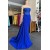 Long Royal Blue Strapless Prom Dresses 801034