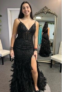 Long Blue Mermaid Lace Prom Dresses 801043