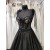 Long Black Beaded Lace and Tulle Prom Dresses 801062
