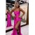Long Spaghetti Straps Fuchsia Prom Dresses 801070