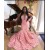 Long Pink Beaded Lace Mermaid Prom Dresses with Long Sleeves 801081