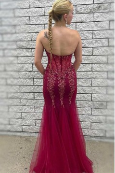 Mermaid Sweetheart Beaded Lace Long Prom Dresses 801082