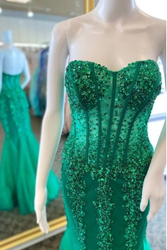 Mermaid Sweetheart Beaded Lace Long Prom Dresses 801082