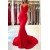 Long Red Mermaid Spaghetti Straps Prom Dresses 801089